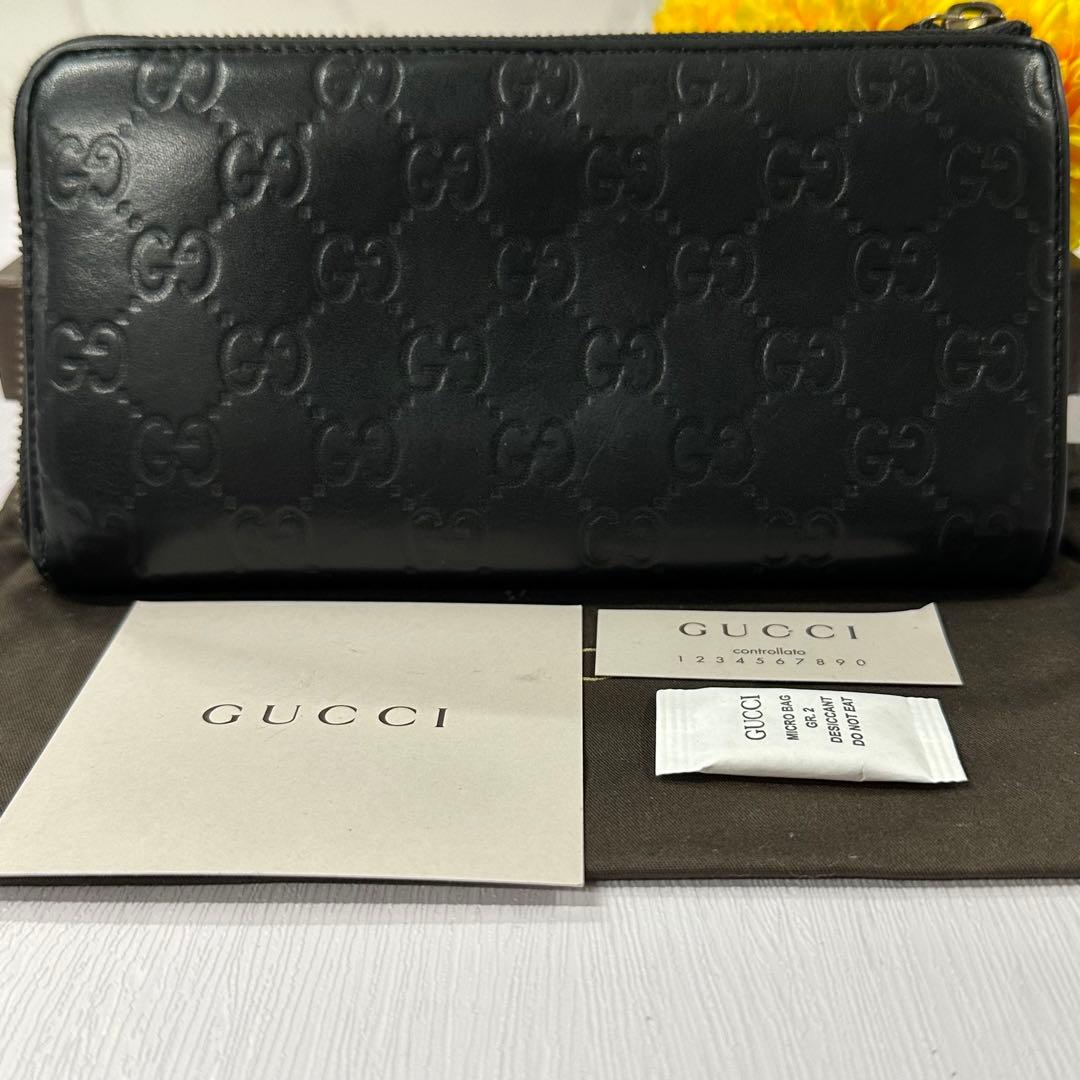 超良品‼️ グッチ　GUCCI 財布　長財布　シマレザー　L字ファスナー