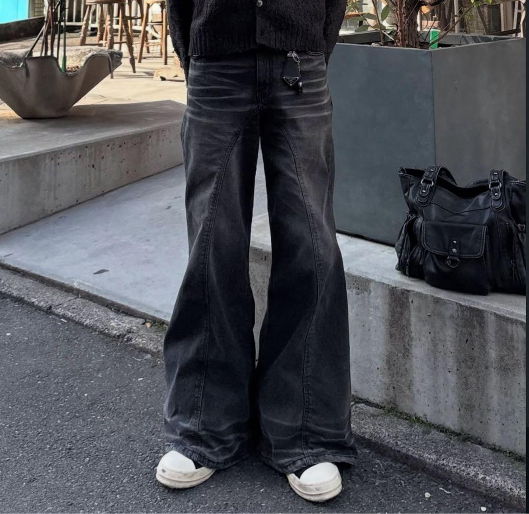 RADIANT Back snap 2way pants ワイドレッグデニム