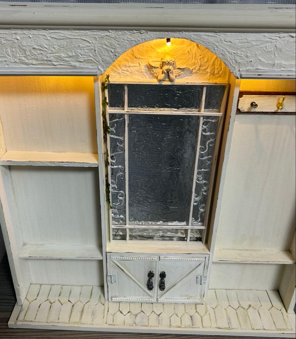 木製ドールハウス✳︎背景ボード✳︎ミニチュアハウス✳︎ハンドメイド✳︎1/6