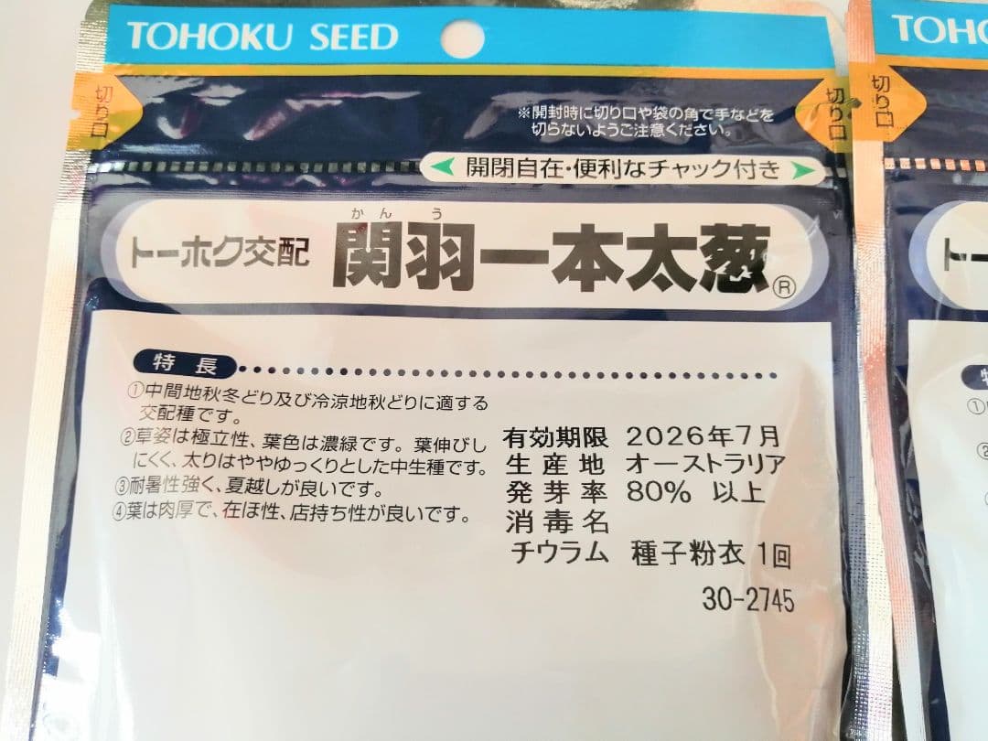 今期物　ネギ種　関羽一本太　ペレット5000粒×2袋セット① トーホク種苗
