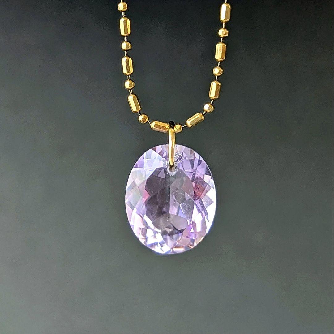 ♢N♢K18 ロ―ドライトガ―ネット ＆ ラベンダーアメジスト チャ―ム