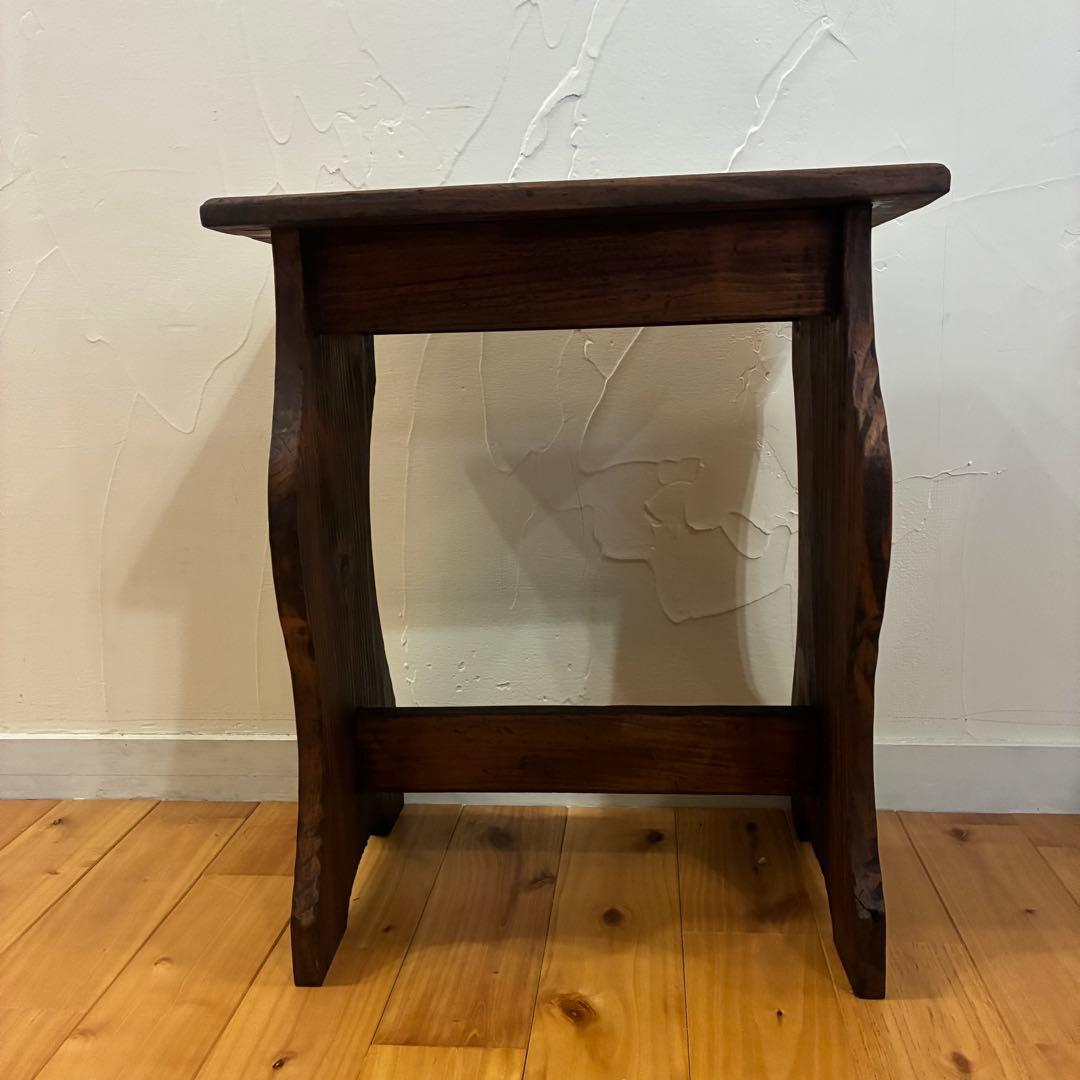 昭和レトロ　ヴィンテージ　木製スツール　花台　踏み台　古道具