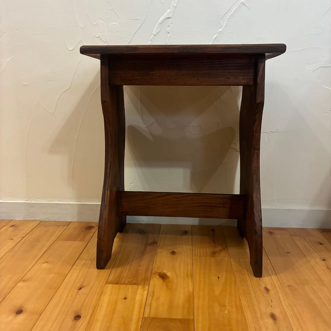 昭和レトロ　ヴィンテージ　木製スツール　花台　踏み台　古道具