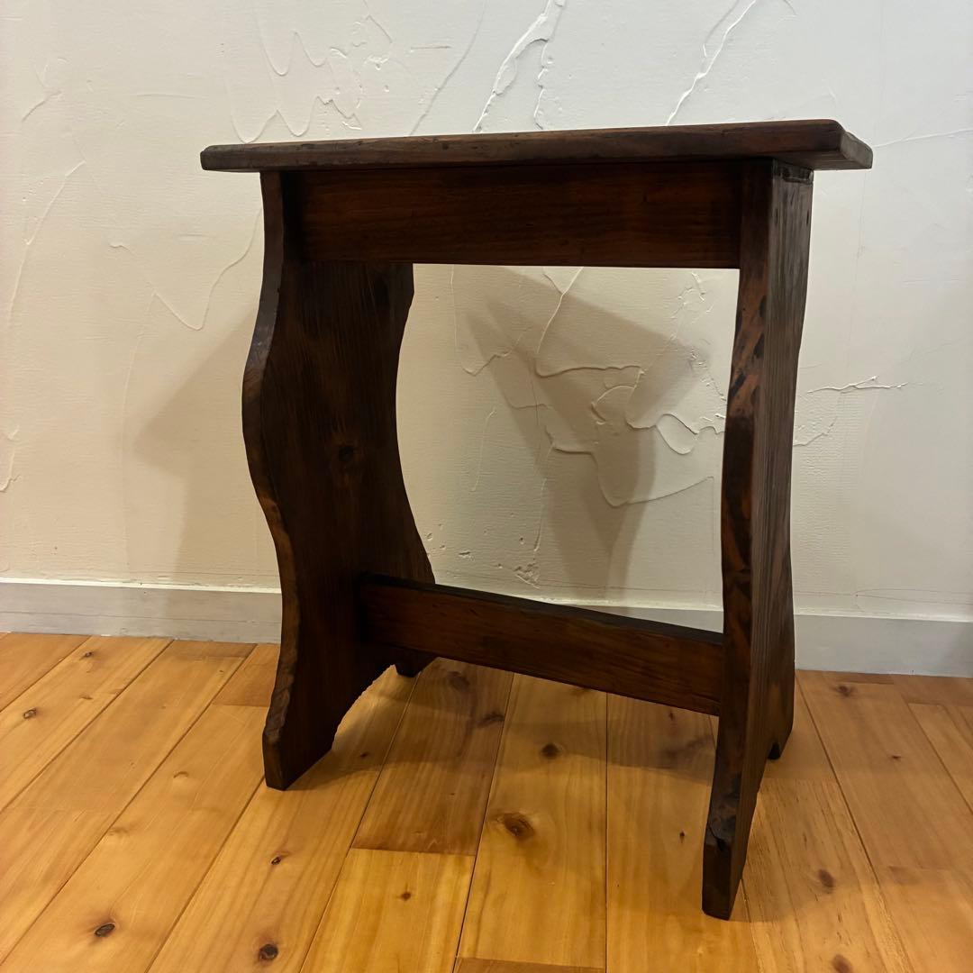 昭和レトロ　ヴィンテージ　木製スツール　花台　踏み台　古道具