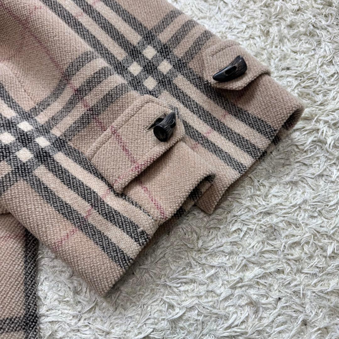 美品　バーバリーロンドン　レディース　ダッフルコート　フード　ノバチェック　L