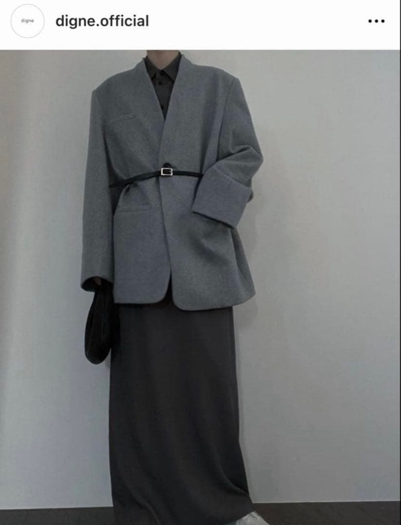 digne グレー ロングスカート