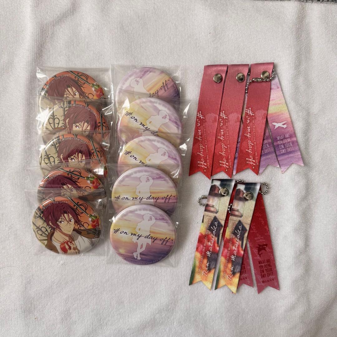 Free! 松岡凛 day off 缶バッジ リボンチャーム