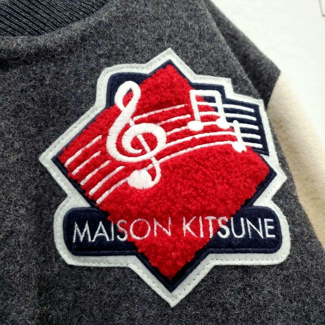 【6.2万、L】メゾンキツネ ウールブルゾン 切り替え ワッペン スタジャン