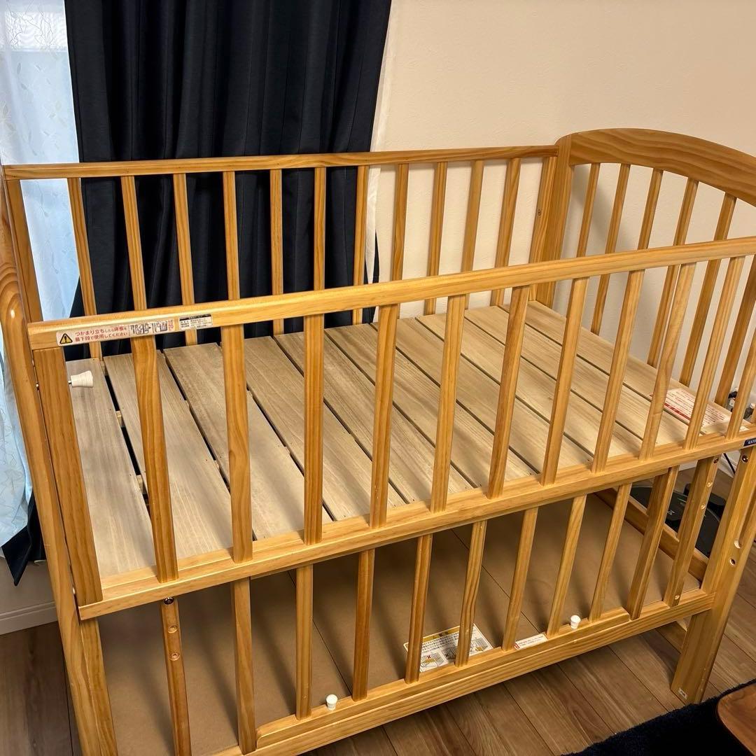 カトージ　KATOJI　ベビーベッド　ハイポジションアーチ ナチュラル