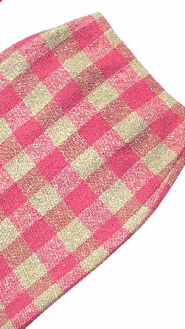 【新品✨人気完売】ドゥロワー ブロックチェック シルクネップツイードスカート36