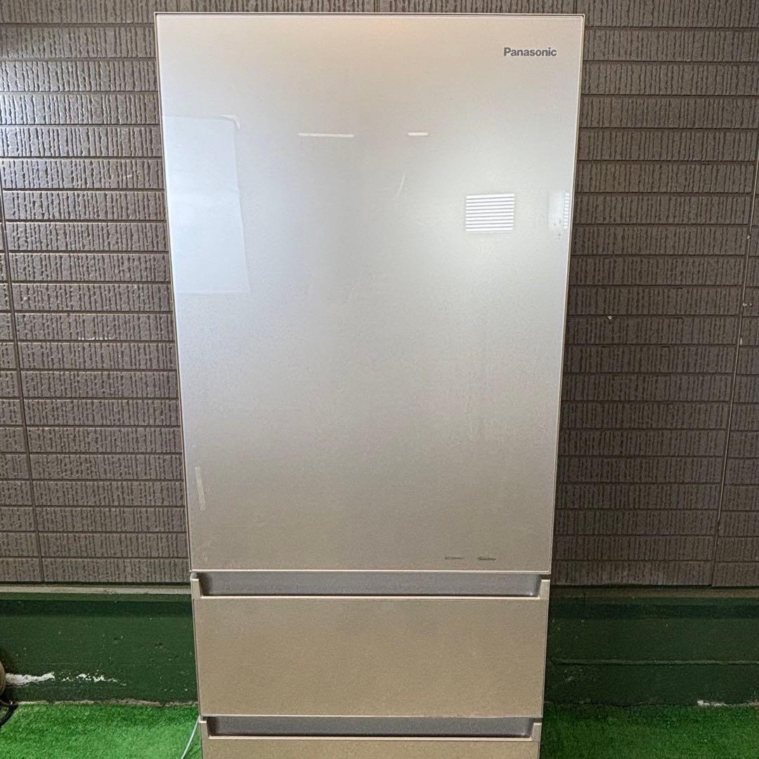 Panasonic 315L 冷蔵庫 ガラス面 シャンパン【地域限定配送無料】