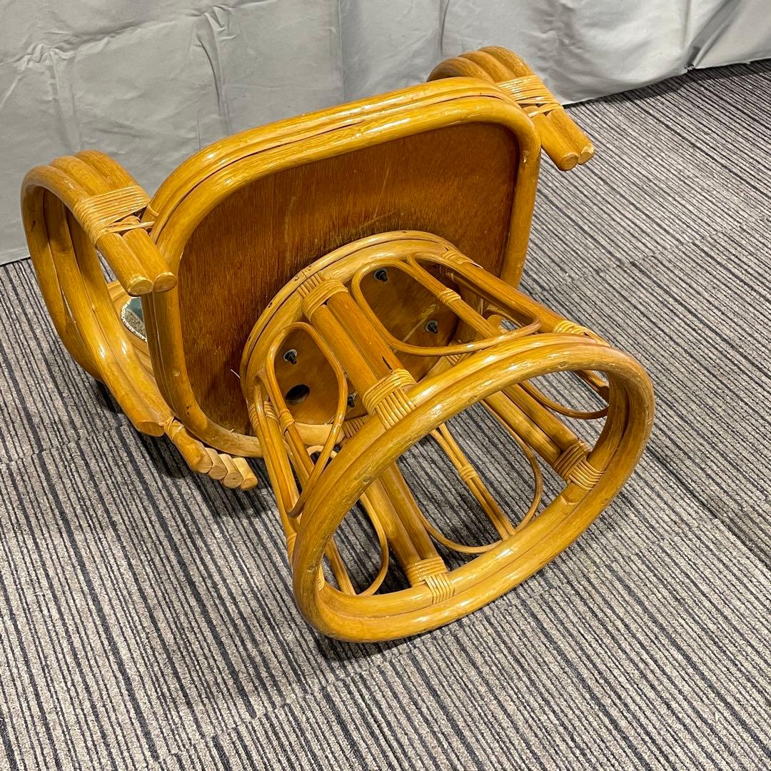 レトロな回転椅子 籐 ラタンチェア アンティーク 昭和