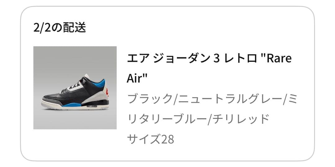Nike Air Jordan 3 rare air 定価以下　新品未使用