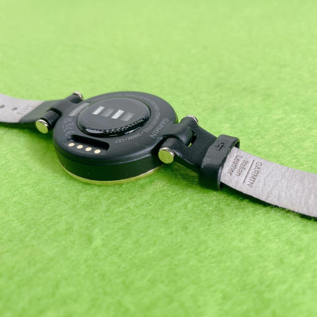 時計 GARMIN Lily Classic Black Leather Gold