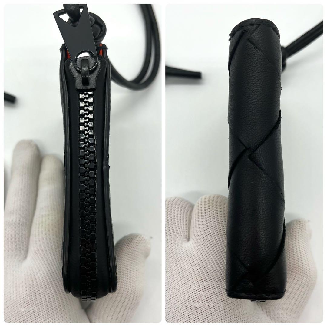 BOTTEGA VENETA ネック ウォレット L字ジップ 黒