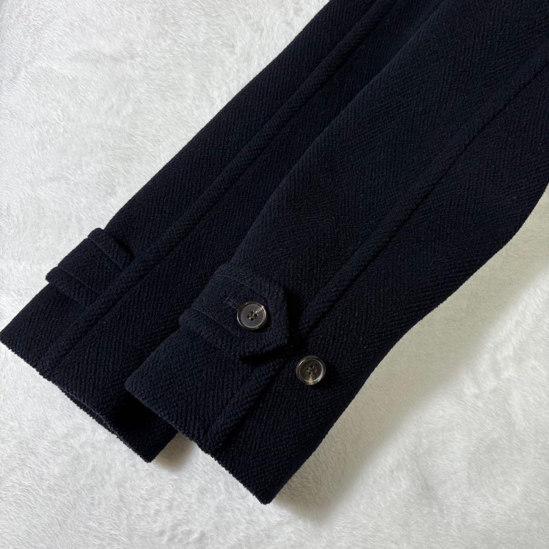 OLD ENGLAND ダッフルコート　ヘリンボーン ライナー付 牛革 ネイビー