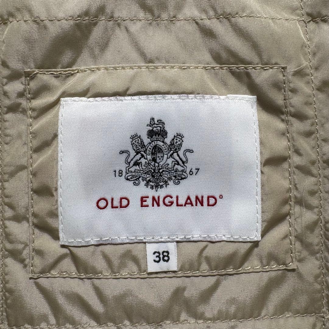 OLD ENGLAND ダッフルコート　ヘリンボーン ライナー付 牛革 ネイビー