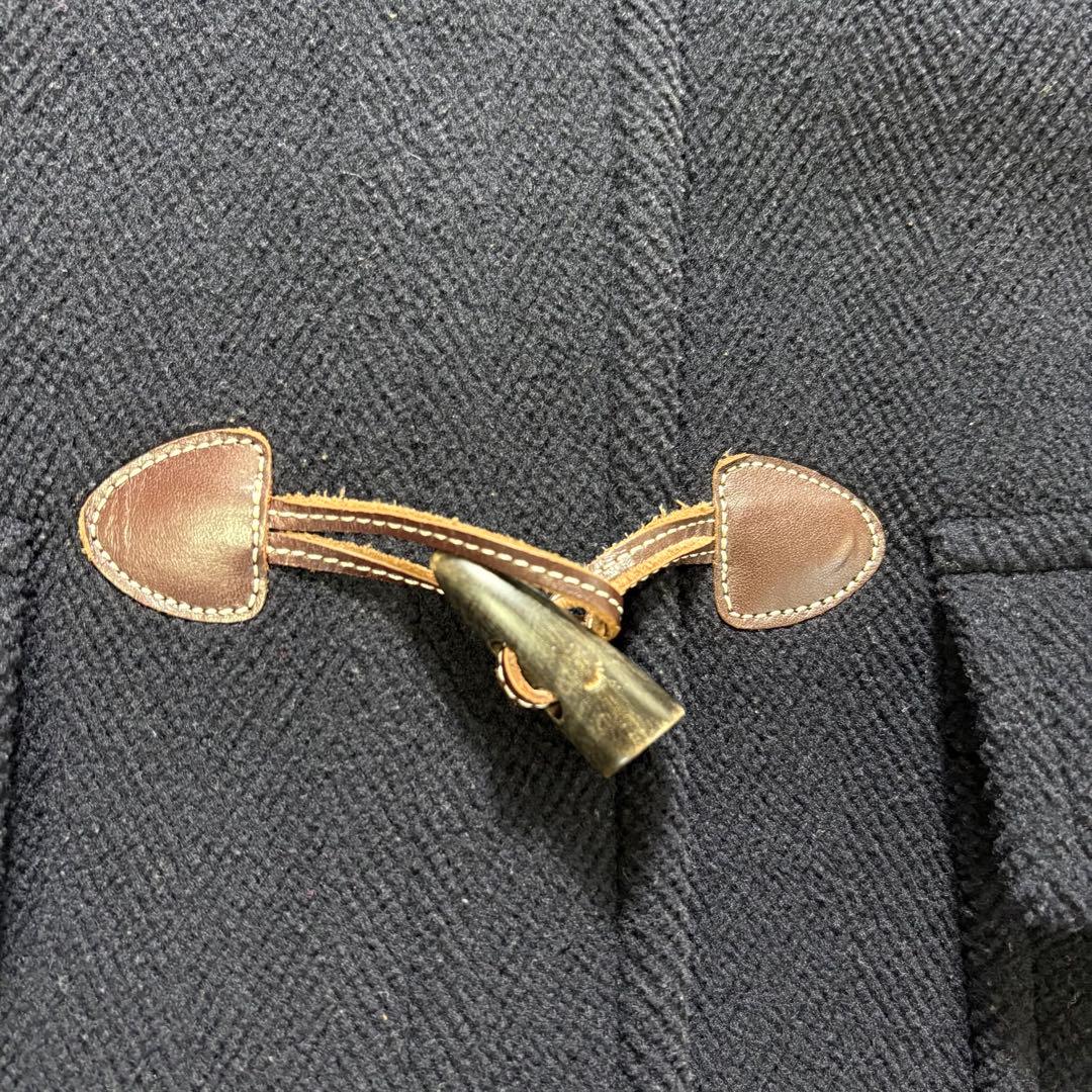 OLD ENGLAND ダッフルコート　ヘリンボーン ライナー付 牛革 ネイビー