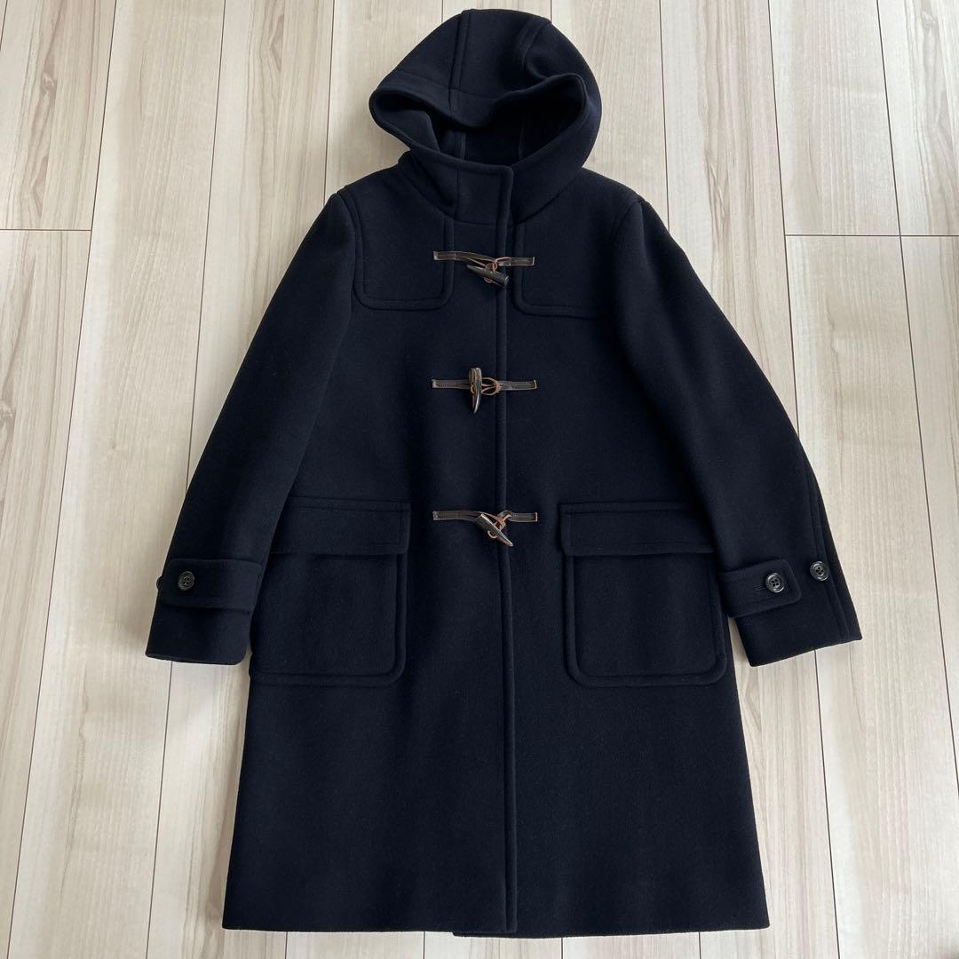 美品 グリーンレーベルリラクシング ダッフルコート 紺 ウール 大きいサイズ