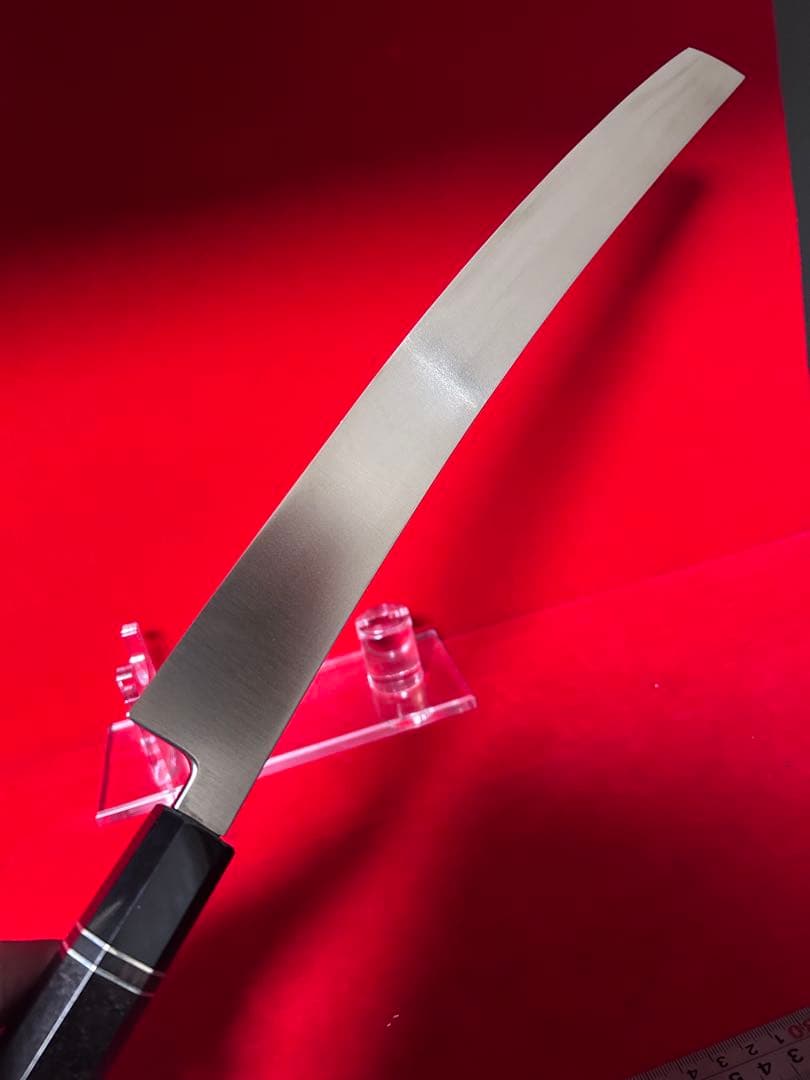 包丁　先丸　マグロ包丁　尺ニ　鏡面仕上げ　切味抜群　箱付　未使用品