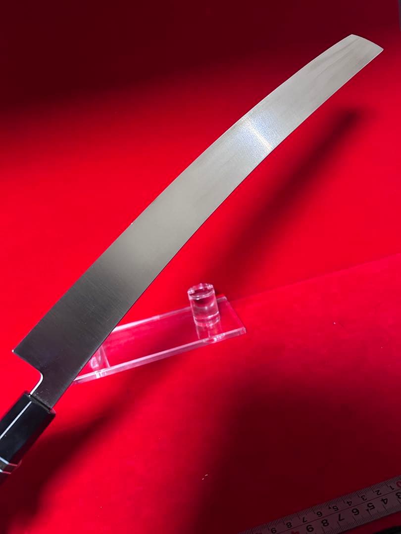 包丁　先丸　マグロ包丁　尺ニ　鏡面仕上げ　切味抜群　箱付　未使用品