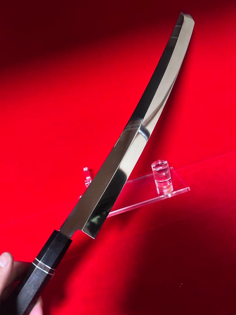 包丁　先丸　マグロ包丁　尺ニ　鏡面仕上げ　切味抜群　箱付　未使用品