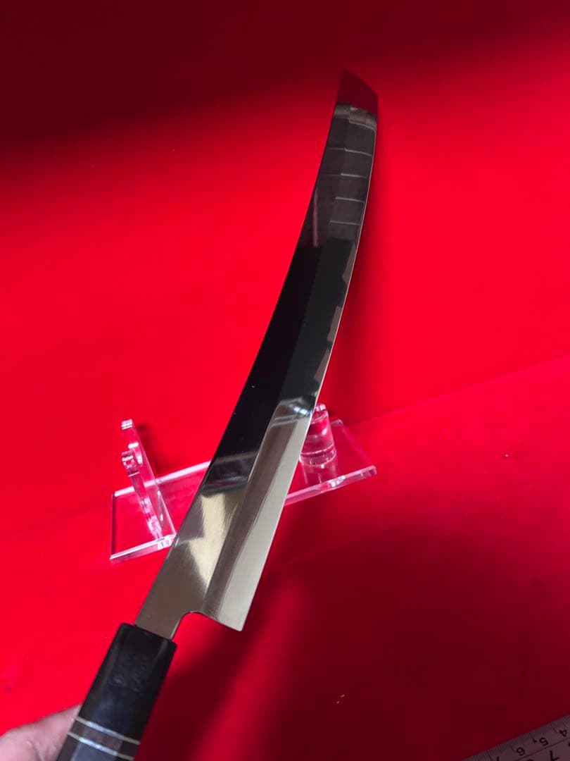 包丁　先丸　マグロ包丁　尺ニ　鏡面仕上げ　切味抜群　箱付　未使用品