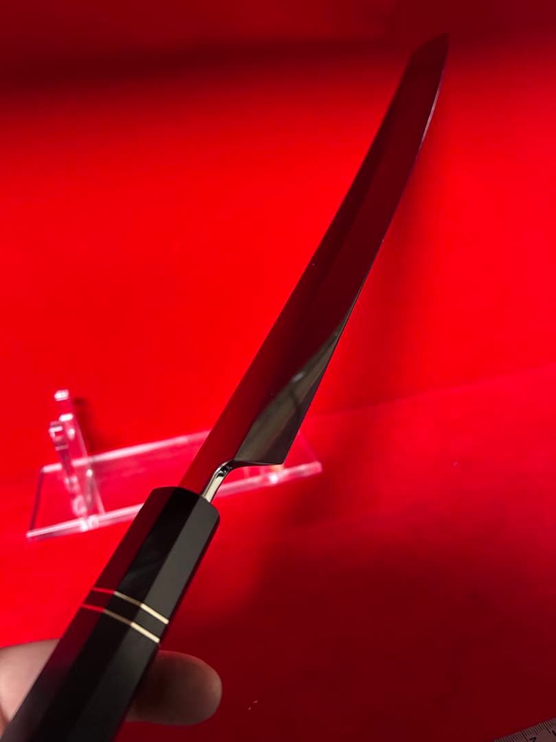 包丁　先丸　マグロ包丁　尺ニ　鏡面仕上げ　切味抜群　箱付　未使用品