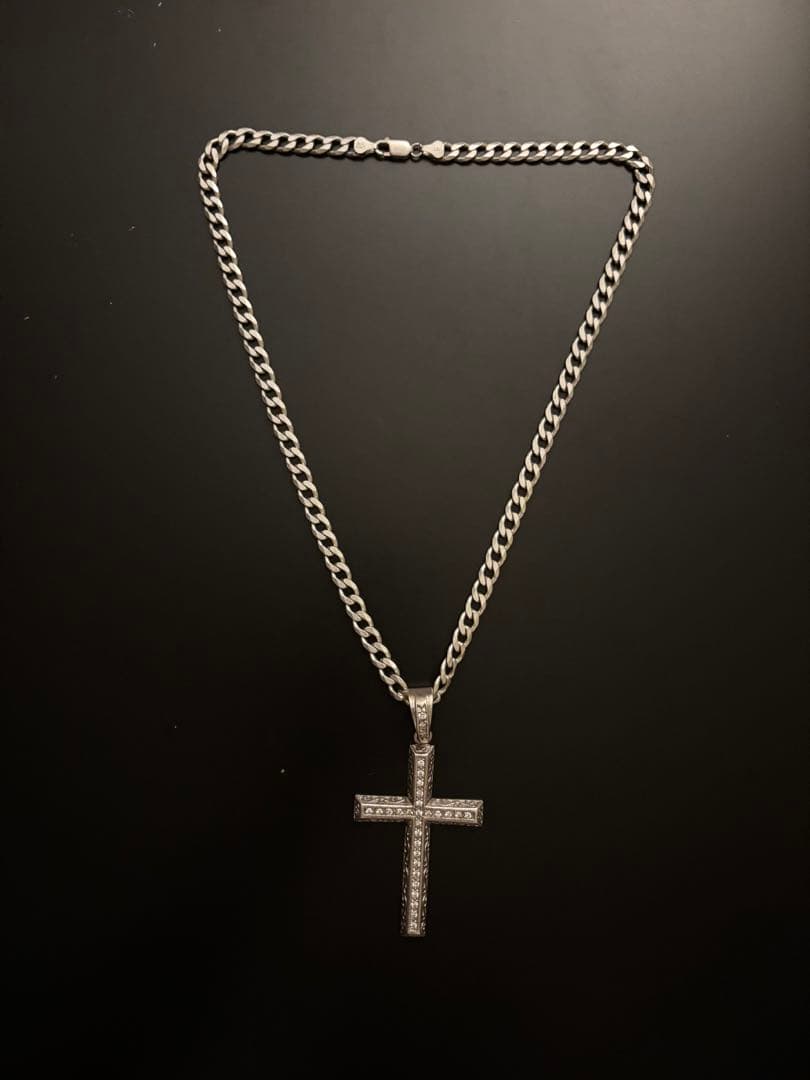 シルバー 925 クロスペンダント ネックレス y2k