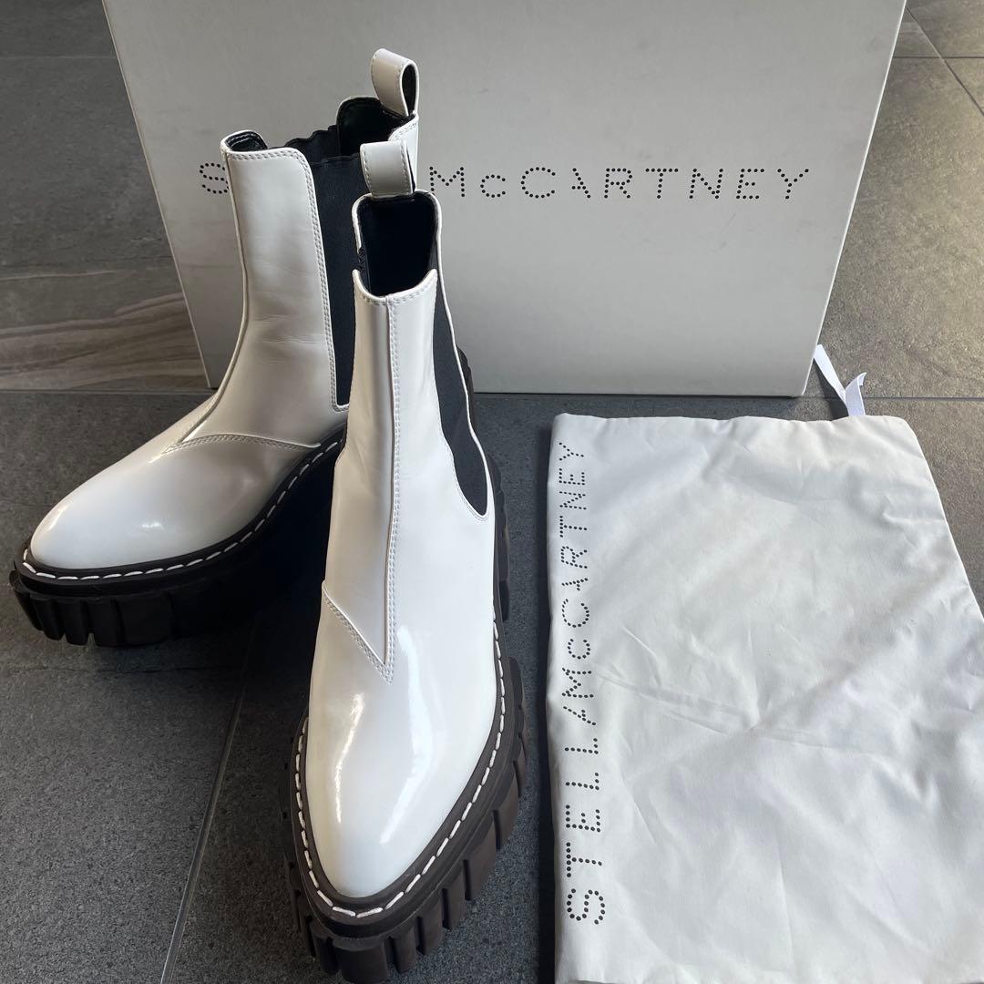 STELLA McCARTNEY サイドゴアブーツ ホワイト38 エミリー⭐︎最終