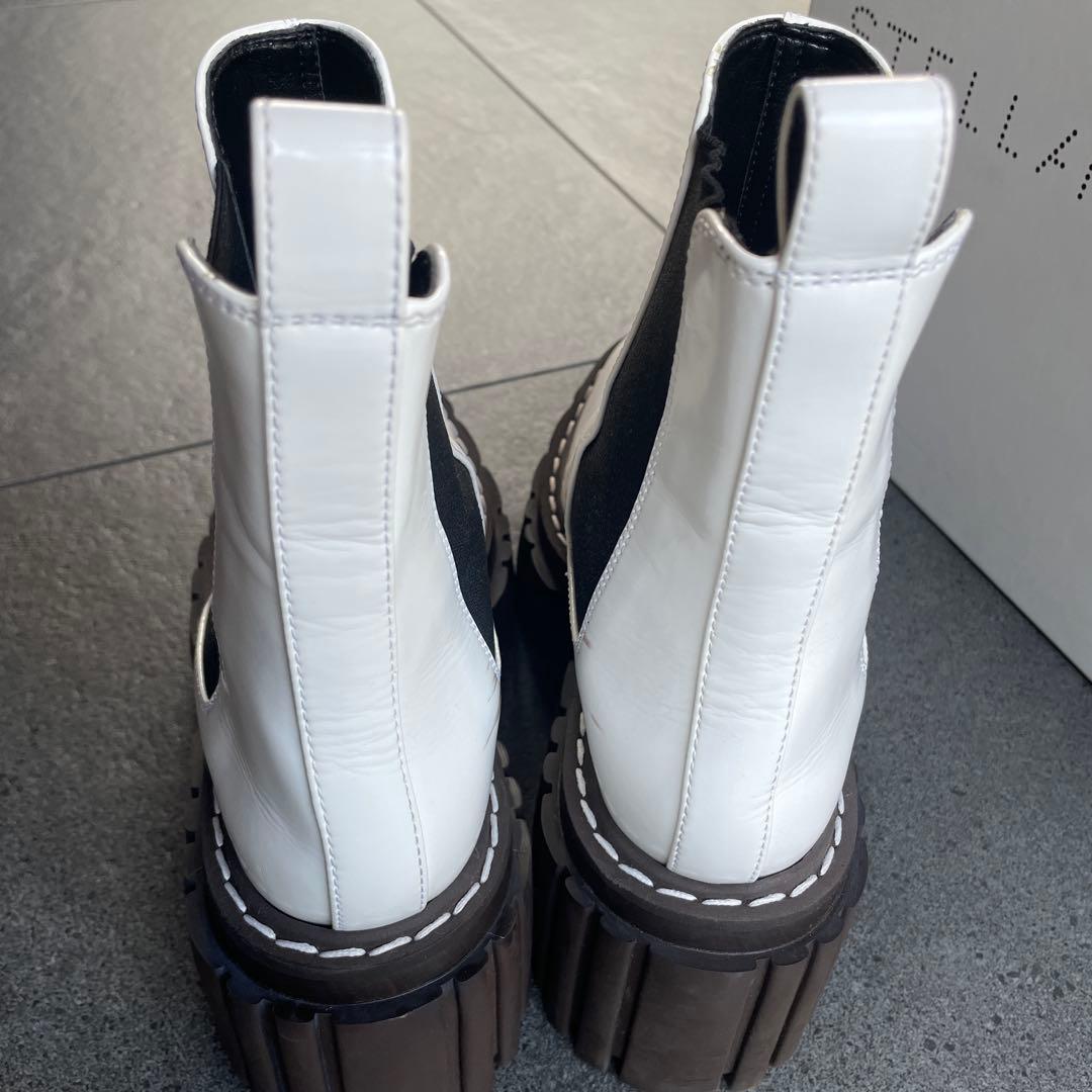 STELLA McCARTNEY サイドゴアブーツ ホワイト38 エミリー⭐︎最終