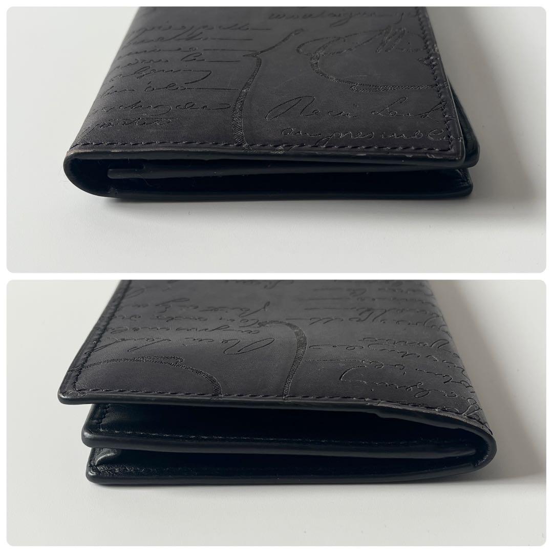 ベルルッティ　サンタル　スクリットレザー　ジップロングウォレット　濃茶色　メンズ