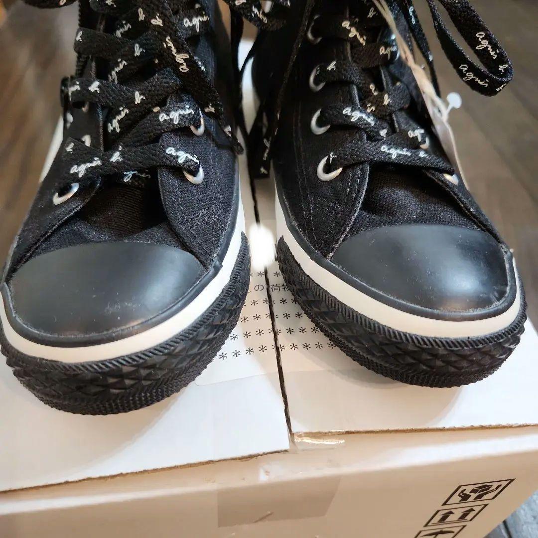 アニエスベー×コンバース キッズ ハイカットスニーカー　チャック付き　　19cm