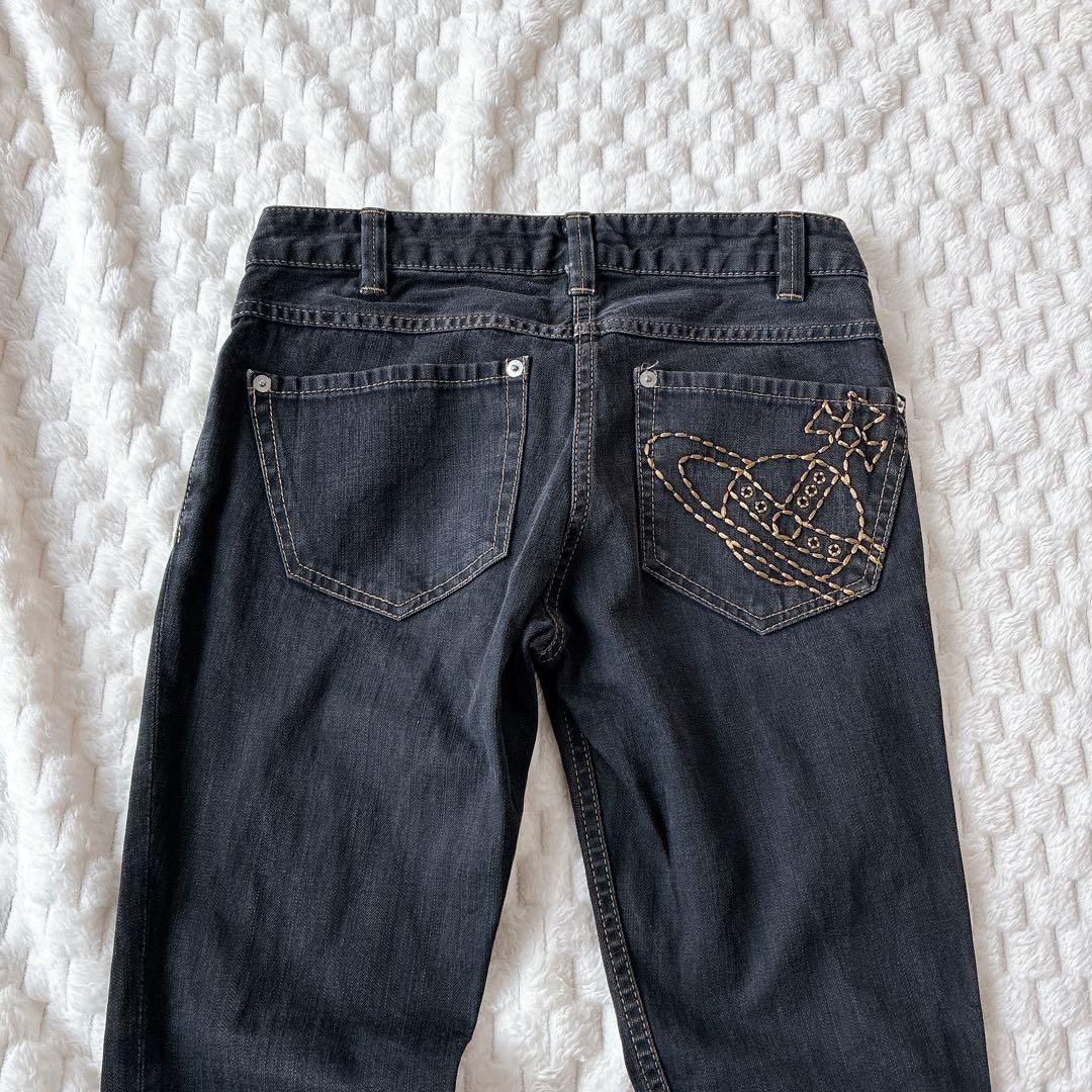 ヴィヴィアンウエストウッド　ジーンズ　デニム　スキニー　オーブ　刺繍