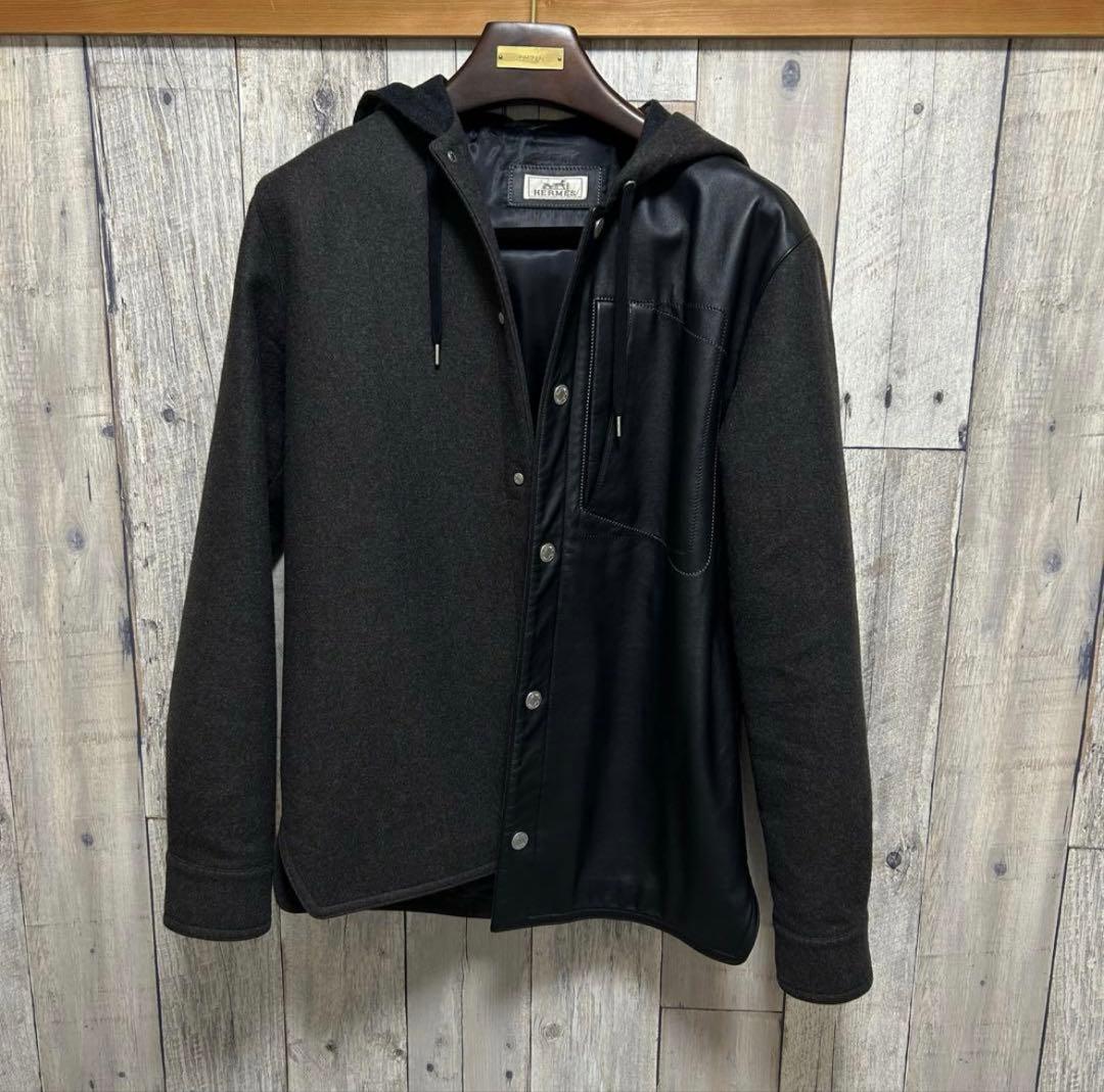 即完売！ HERMES エルメス レザーマテリアルパーカー