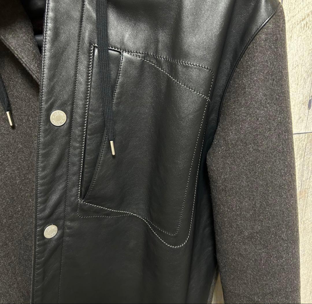 即完売！ HERMES エルメス レザーマテリアルパーカー