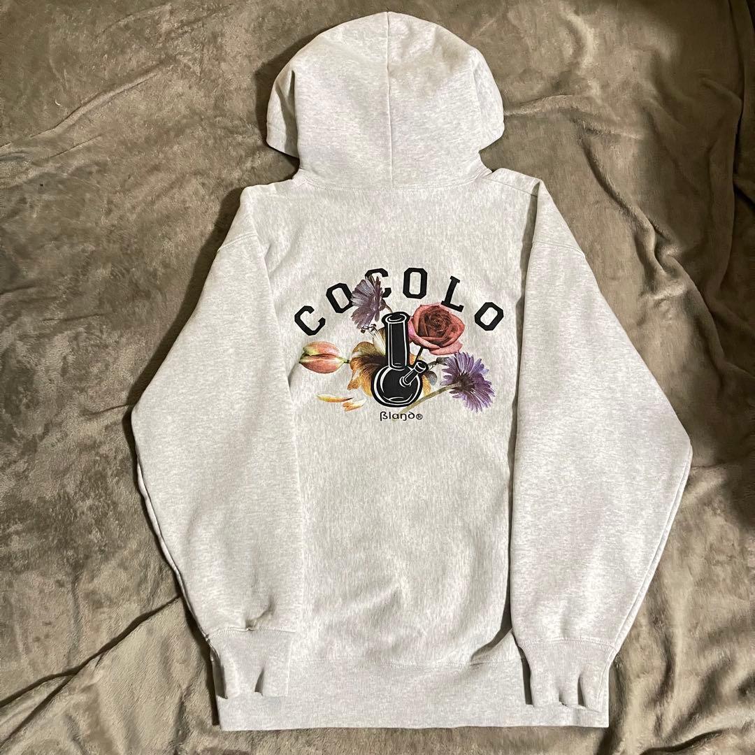 ココロブランド　バックプリント　花柄ボタニカル　ビッグロゴ　スウェット パーカー