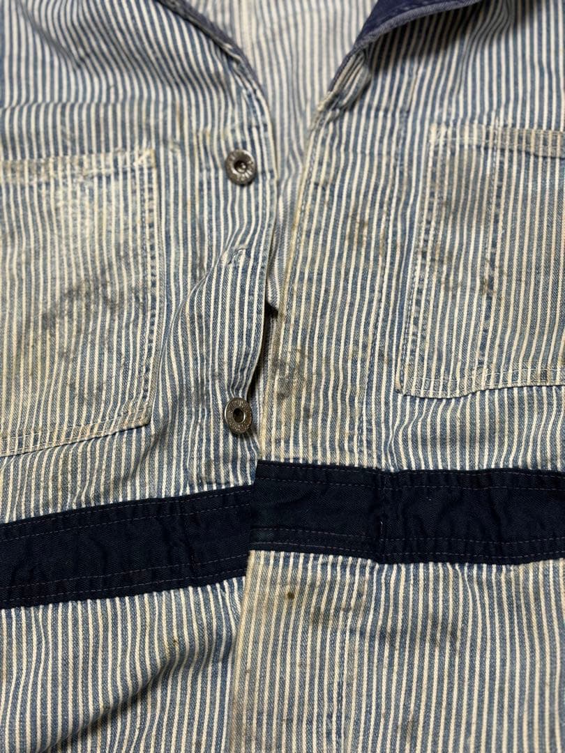 グ*ン様 超希少！1950sヴィンテージオールインワン　ヒッコリーつなぎ