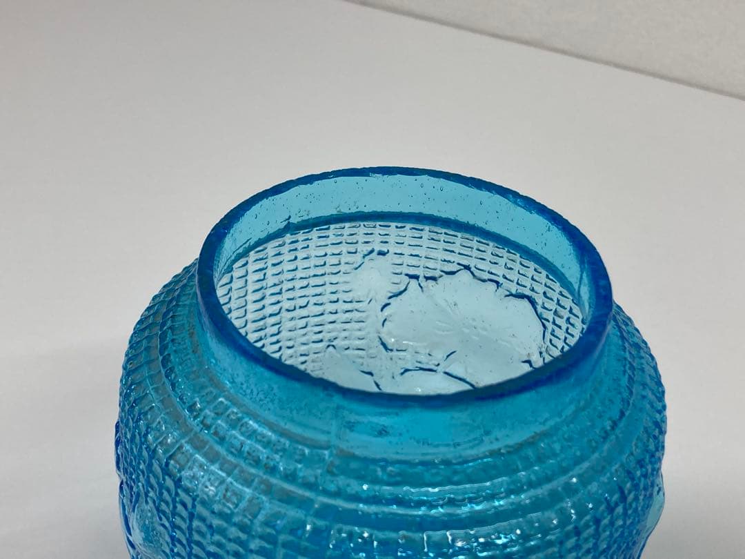 当時もの あめや瓶 薔薇模様 ガラス瓶 昭和初期