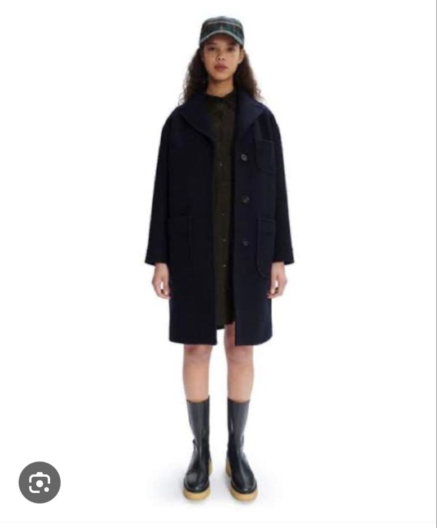 美品 A.P.C. 黒 チェスターコート 34 NINA