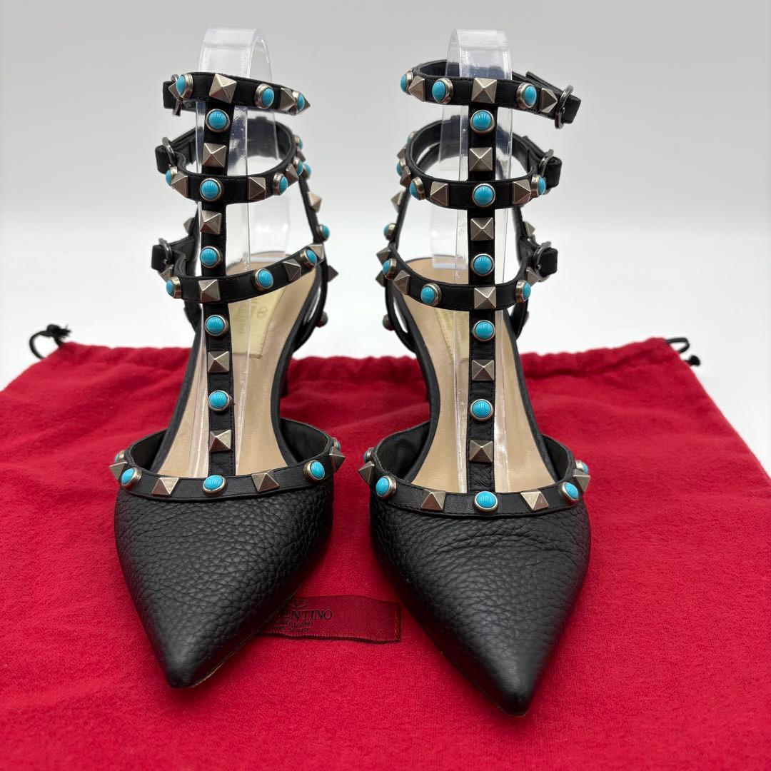 ✨美品✨ヴァレンティノガラヴァーニ　ロックスタッズ　ストラップ　ミュール　ヒール