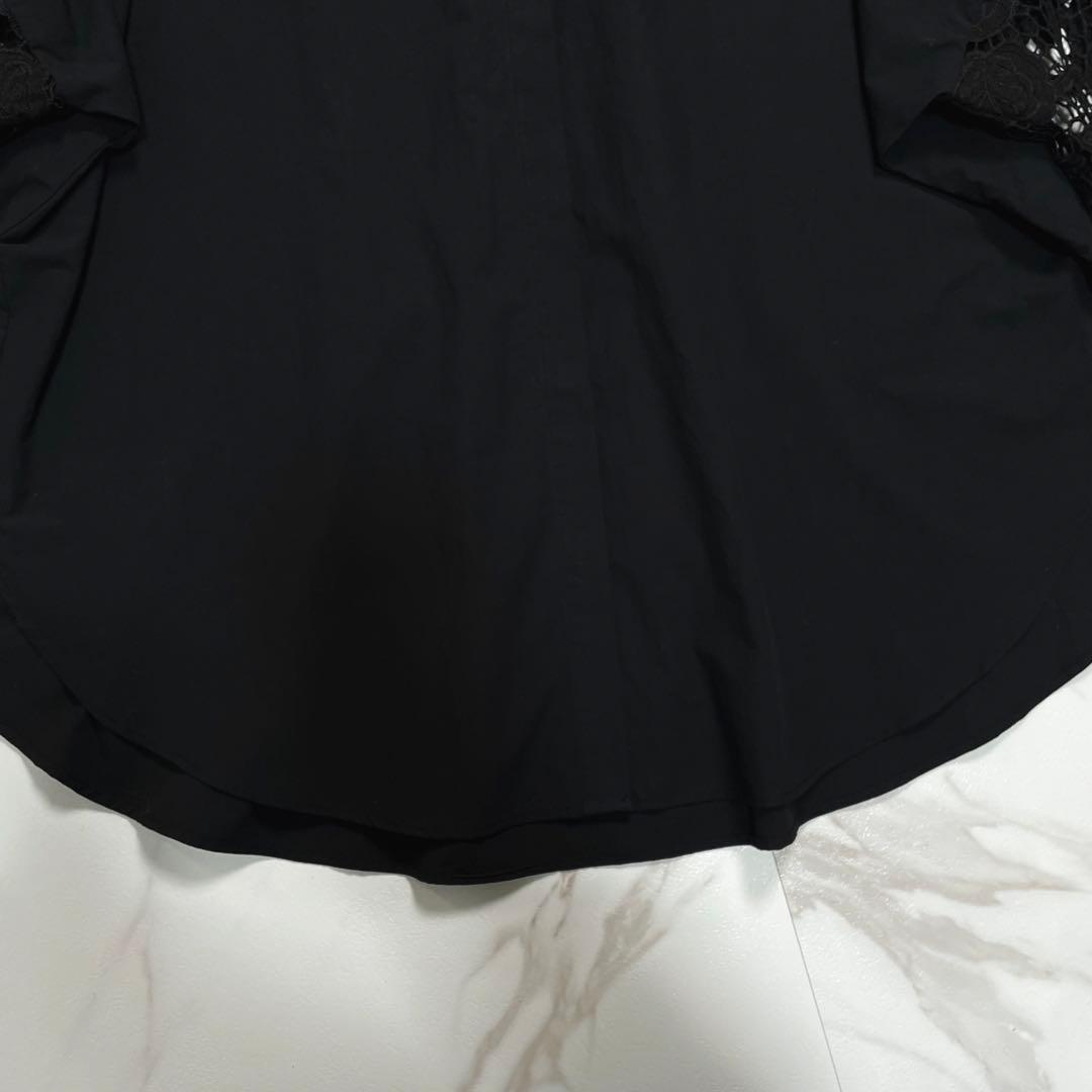 新品タグ付✨BEARDSLEY ビアズリー 袖レースシャツ ブラウス ブラック