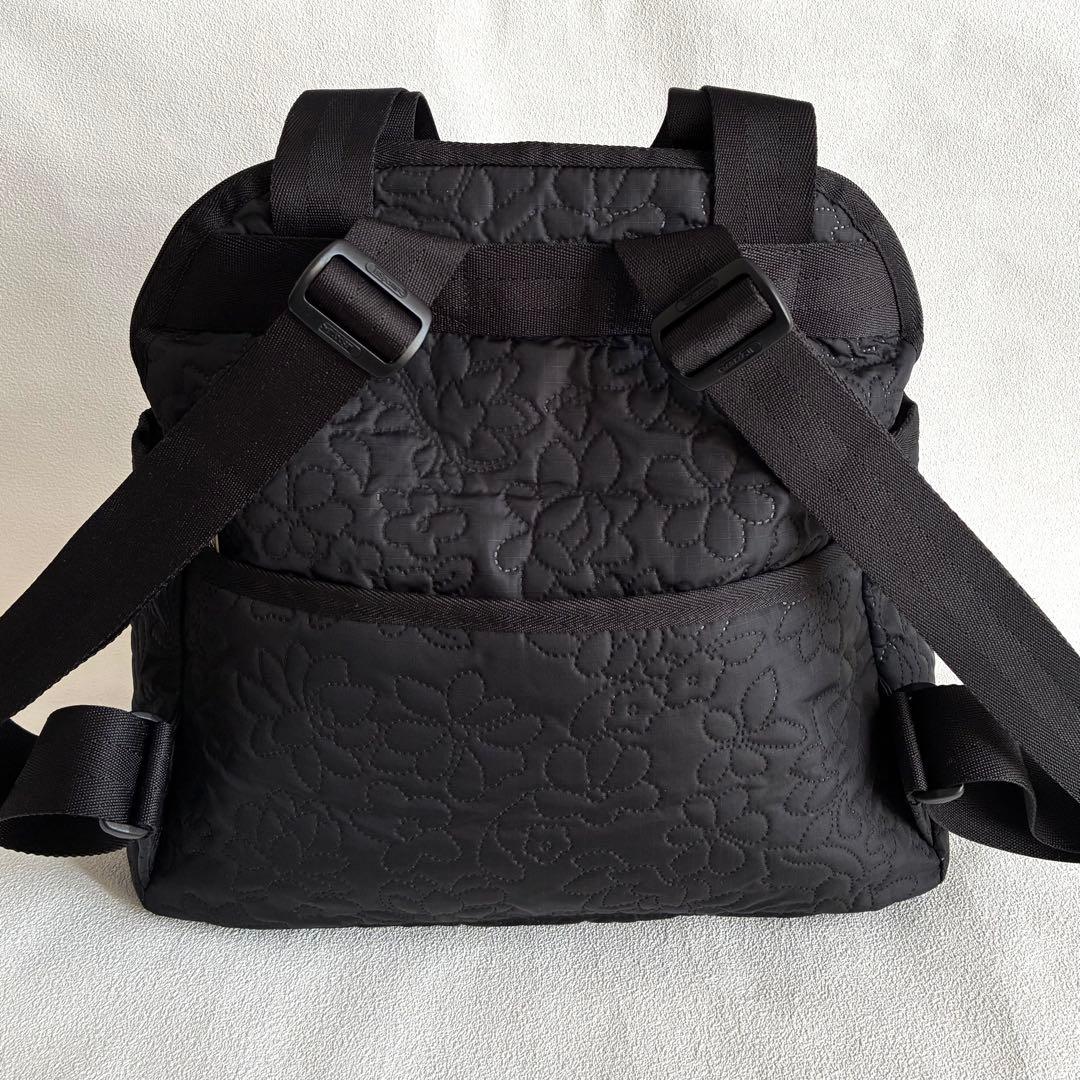 美品レスポートサック リュック ダリア デボス 黒 トートバッグ 型押し