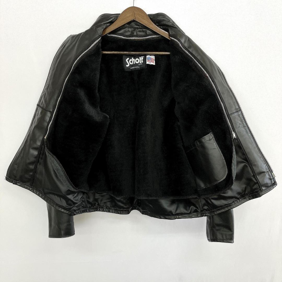 Schott 本革シングルライダースジャケット 44 ボアライナー R8SD12