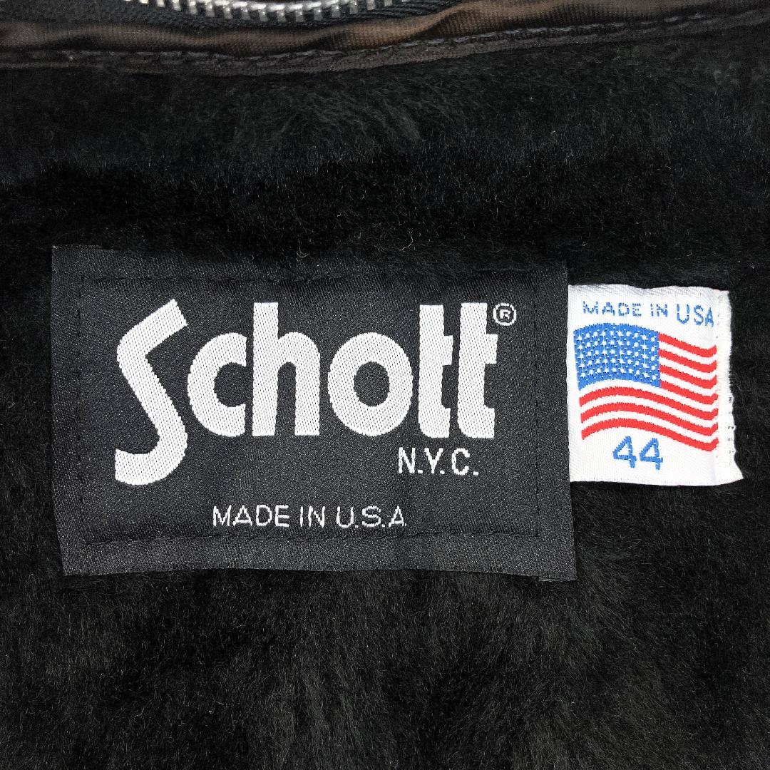 Schott 本革シングルライダースジャケット 44 ボアライナー R8SD12