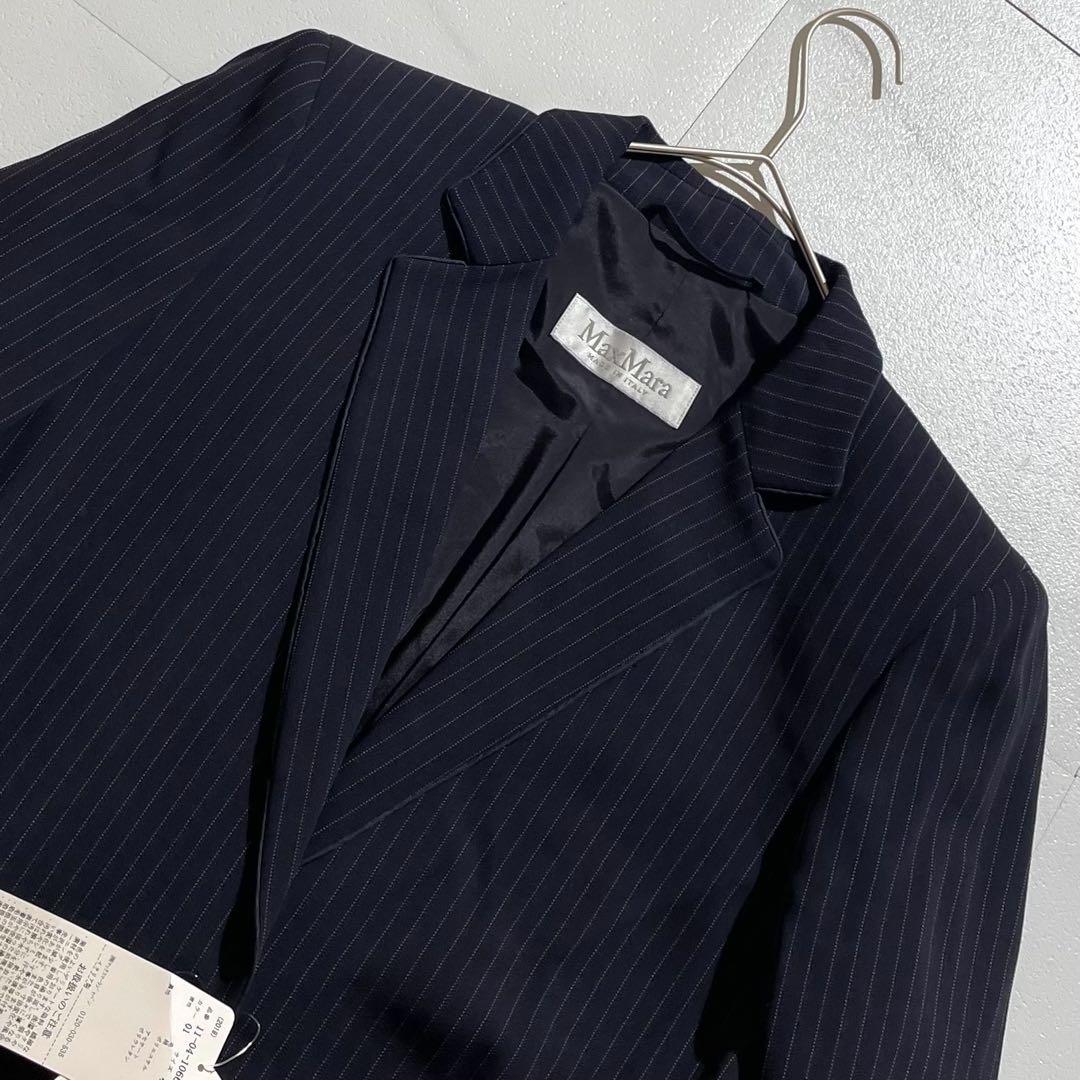 ✨タグ付き大きいサイズ✨マックスマーラ　セットアップスーツ　シルク　ストライプ