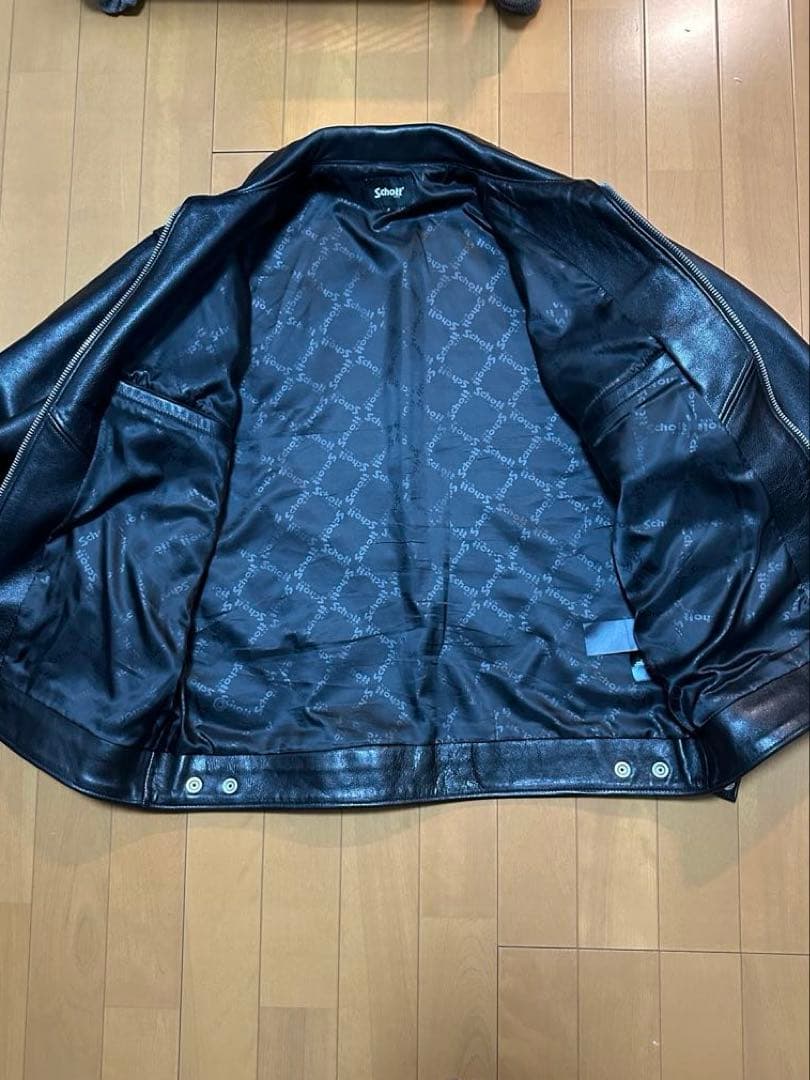 Schott ブラックレザーライダージャケット S