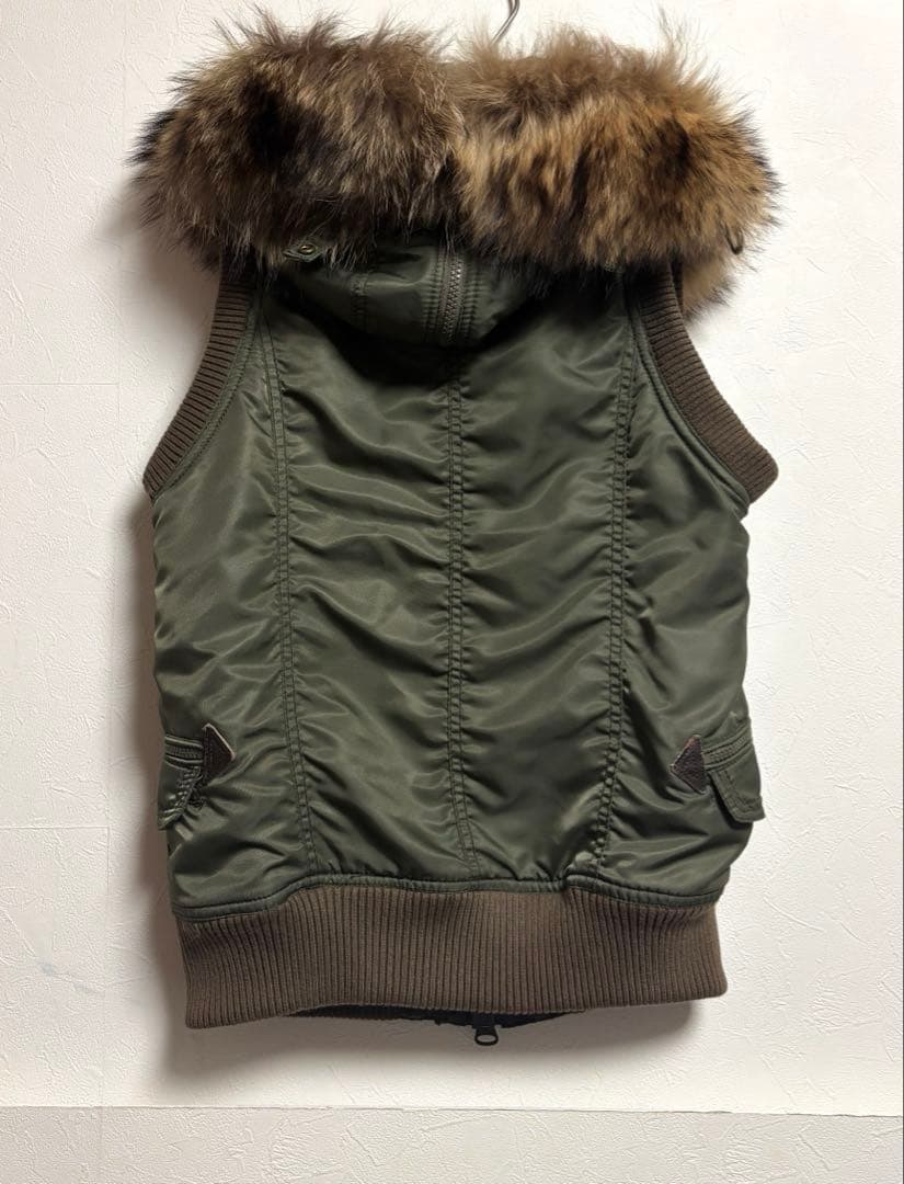 goa ゴア N-2B ミリタリー ラクーンファー ベスト y2k