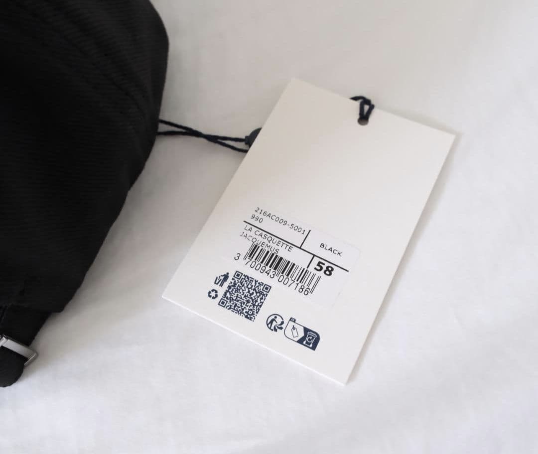 新品正規 JACQUEMUS ロゴキャップ ブラック 58 ジャックムス