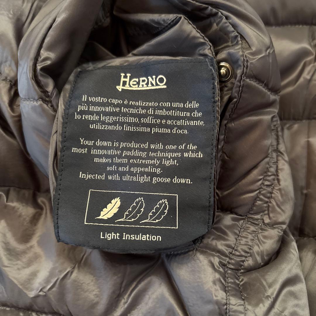 HERNOヘルノリバーシブルダウベストブラック×ライトベェージュイタリア42